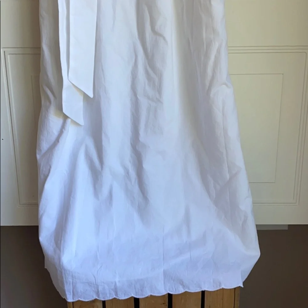 NWT Joie Rindinya Ruffled Scalloped Midi Dress White S